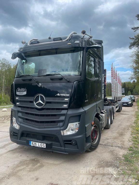 Mercedes-Benz Actros 2651 6x4 + CRANE + TRAILER Camion trasporto legname