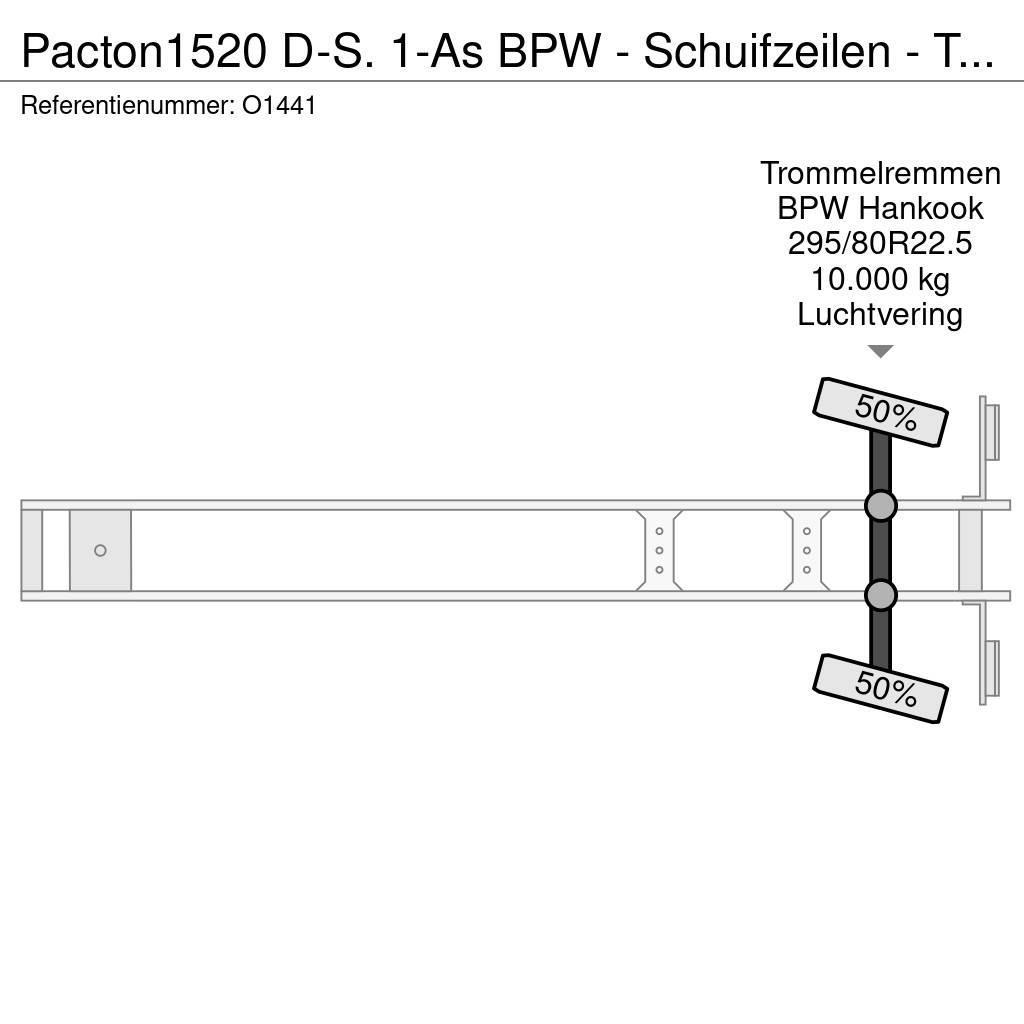 Pacton 1520 D-S. 1-As BPW - Schuifzeilen - Trommelremmen Semirimorchi tautliner