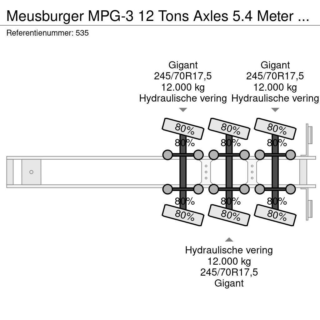 Meusburger MPG-3 12 Tons Axles 5.4 Meter extand. 4 Meter Exte Semirimorchi tautliner