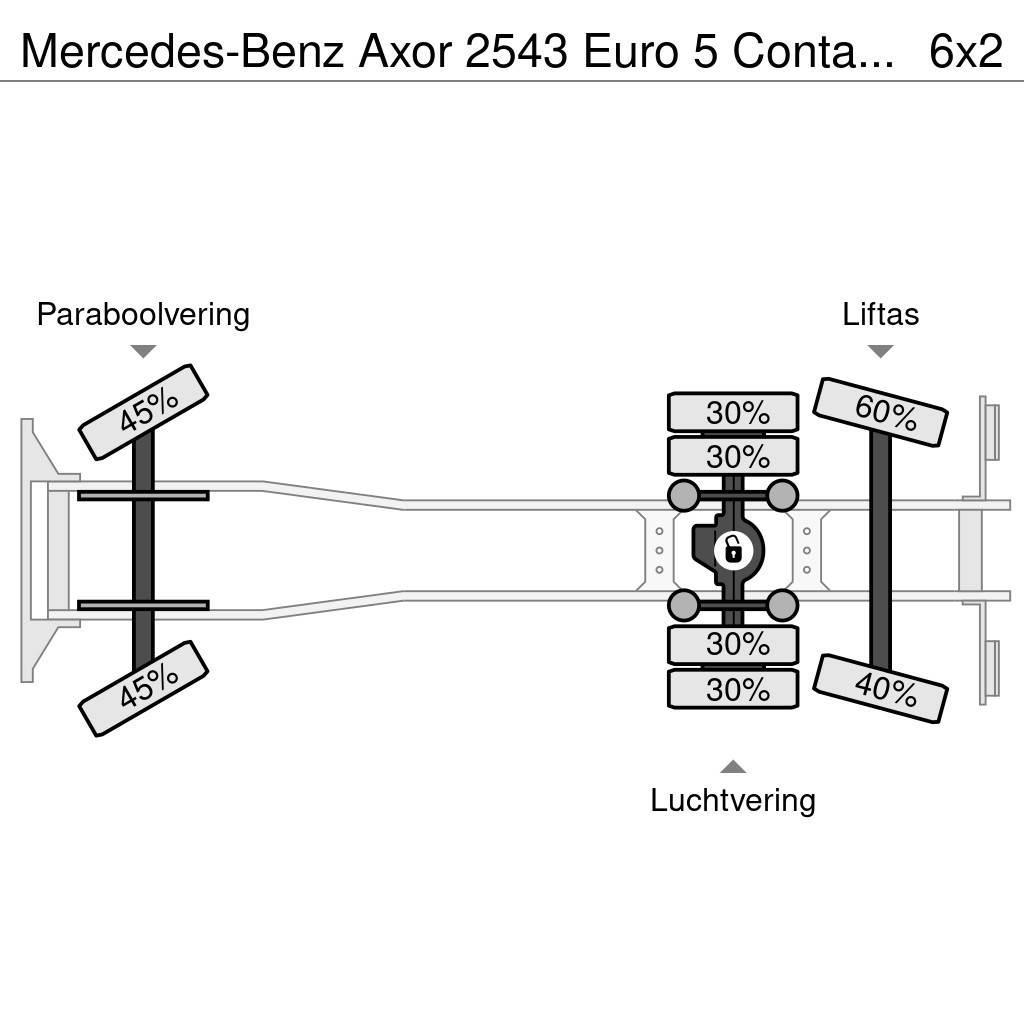 Mercedes-Benz Axor 2543 Euro 5 Container Kraan HMF Camion con gancio di sollevamento