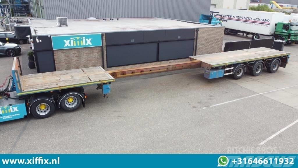 Floor 3-axle flat extendable trailer, 2x hydr. steering Semirimorchio a pianale