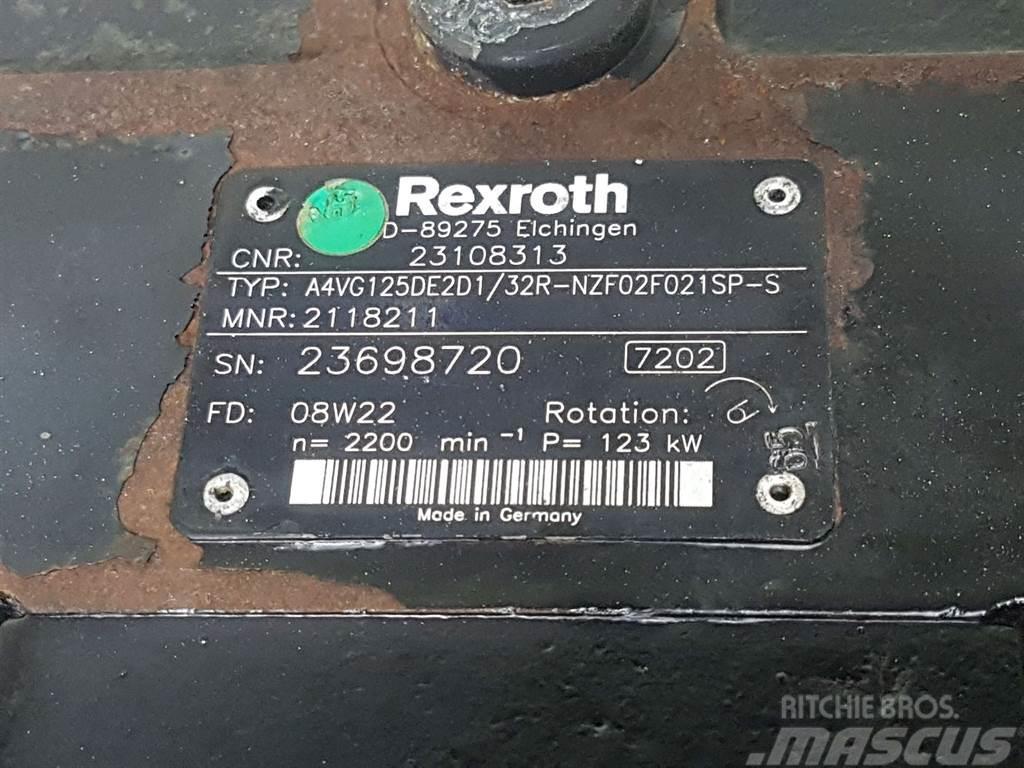 Ahlmann AZ210E-Rexroth A4VG125DE2D1/32R-Drive pump/Rijpomp Componenti idrauliche