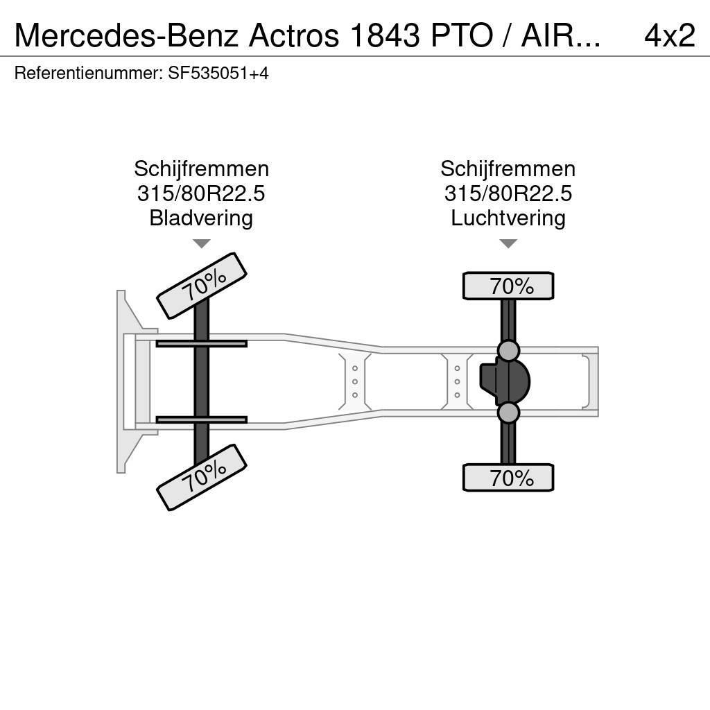 Mercedes-Benz Actros 1843 PTO / AIRCO / EURO 6 Motrici e Trattori Stradali