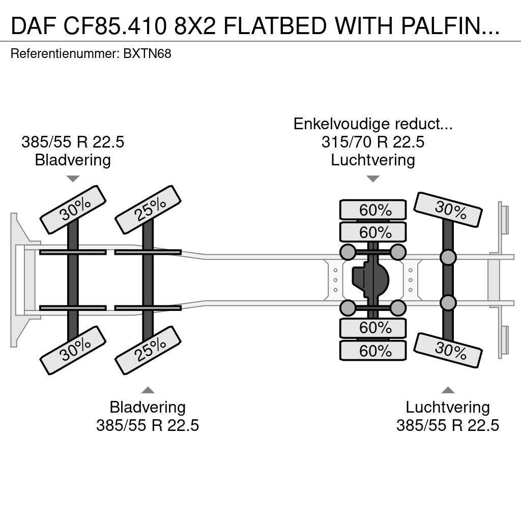 DAF CF85.410 8X2 FLATBED WITH PALFINGER PK 42502 CRANE Gru per tutti i terreni