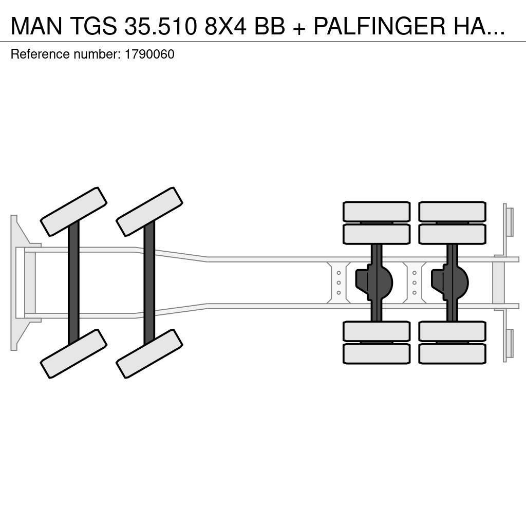MAN TGS 35.510 8X4 BB + PALFINGER HAAKARMSYSTEEM + PAL Autogru