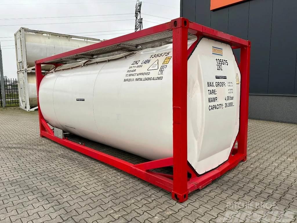  SINGAMAS 20FT ISO, 26.000L/1-COMP/3 BAFFELS, 5Y- + Containers cisterna