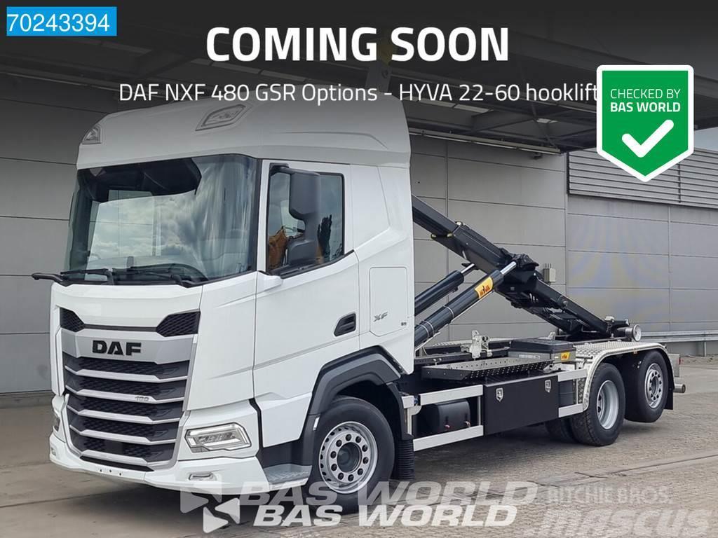 DAF XF 480 6X2 NEW HYVA 22-60 ACC GSR Options Lift-Len Camion con gancio di sollevamento