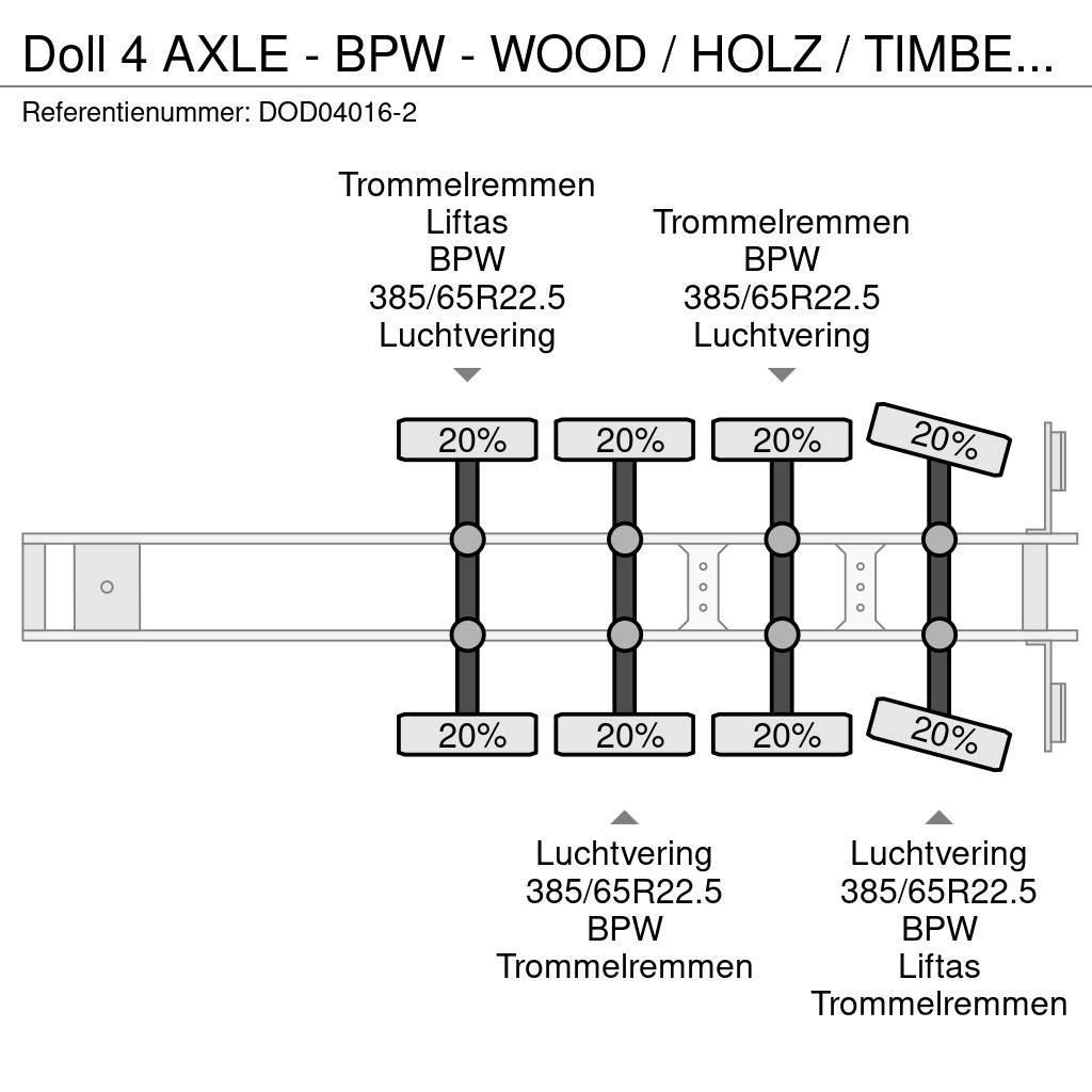 Doll 4 AXLE - BPW - WOOD / HOLZ / TIMBER TRANSPORTER Semirimorchi per legno