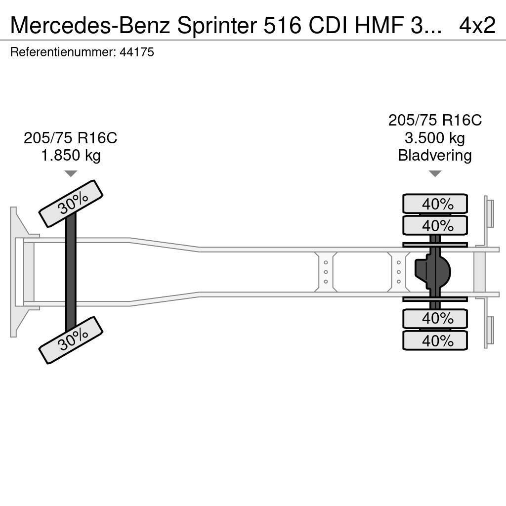 Mercedes-Benz Sprinter 516 CDI HMF 3 Tonmeter laadkraan Gru per tutti i terreni