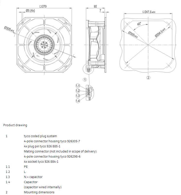  Ebmpapst K2E220-RA38-01 AC centrifugal blæser - Ra Componenti elettroniche