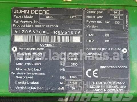 John Deere S670 Mietitrebbiatrici