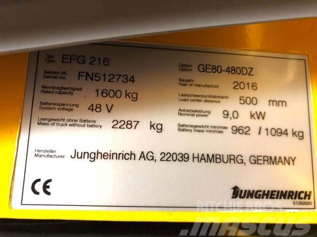 Jungheinrich EFG216 - 4.8 M HUBHÖHE -BATTERIE 91% -TRIPLEX Carrelli elevatori-Altro