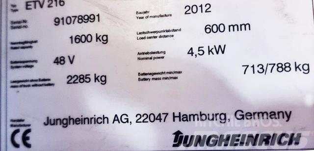 Jungheinrich ETV 216 - 6.2M HUB - BATTERIE 70%-NEUWERTIG Carrello retrattile