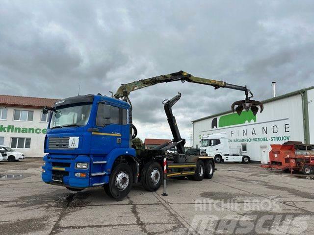 MAN TGA 41.460 for containers and scrap + crane 8x4 Camion con gancio di sollevamento