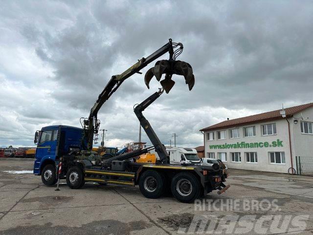 MAN TGA 41.460 for containers and scrap + crane 8x4 Camion con gancio di sollevamento