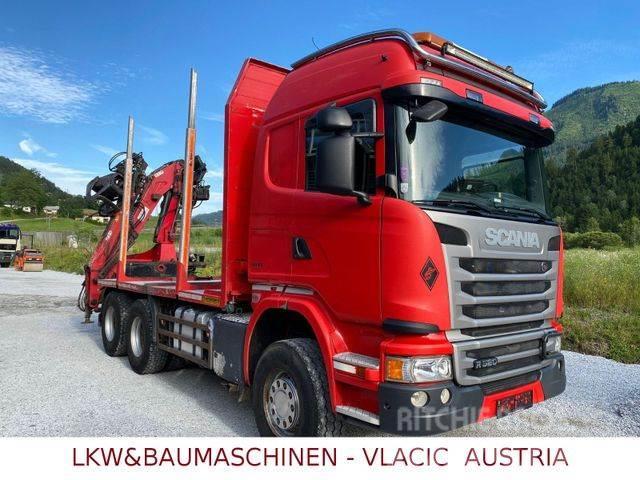 Scania G490 Holztransporter mit Kran Camion trasporto legname