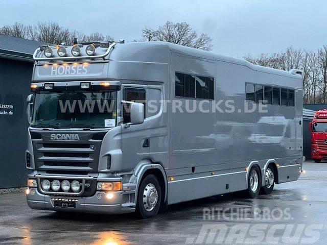 Scania R500 V8 Pferdetransporter Pop Out Roelofsen Auf. Camion per trasporto animali