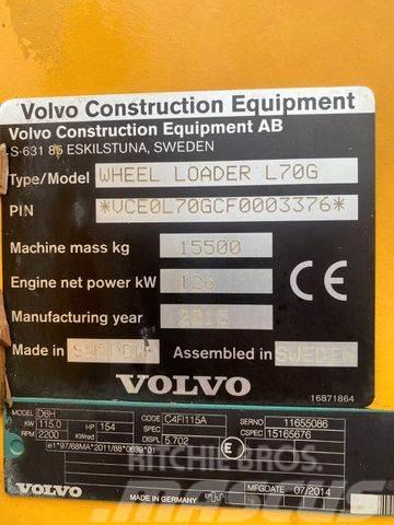 Volvo L70G **BJ. 2015 *19460H/Klima/Hochkippschaufel * Pale gommate