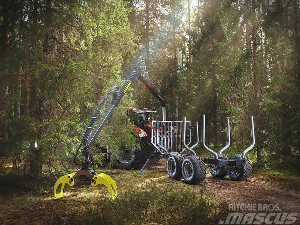 Palms Skogsvagn 10 ton med 6.3 kran Rimorchi forestali