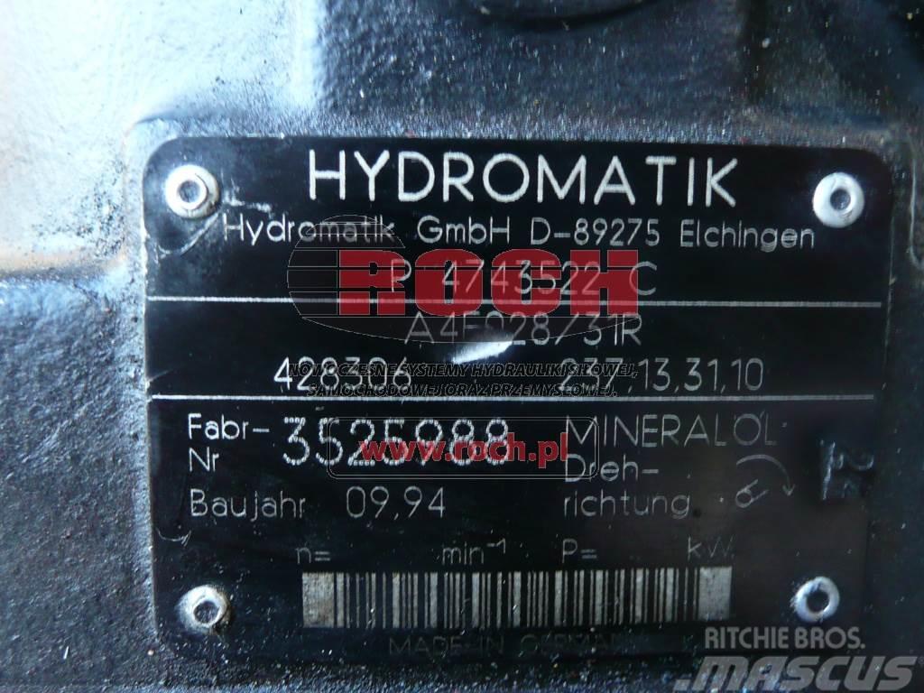 Hydromatik A4FO28/31R 428306 237.13.31.10 Componenti idrauliche