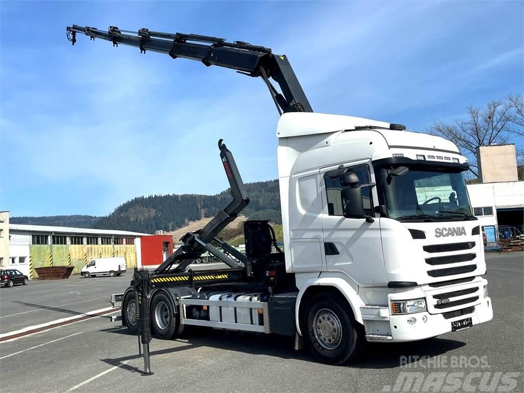Scania G490, 10/2015, 6x2, Crane hook lift, Hiab 244 - 5  Camion con gancio di sollevamento