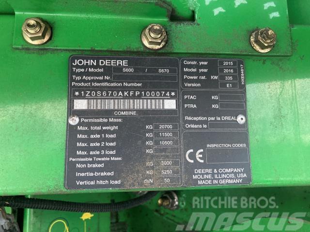 John Deere S670I Mietitrebbiatrici